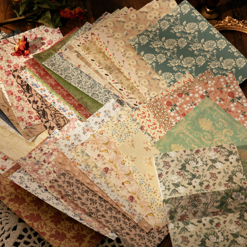 100 Sheets Vintage INS Floral  - Ink Blotter Paper ulasan dan harga
