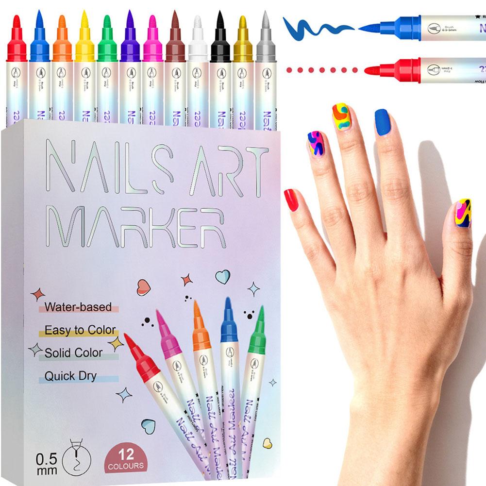 12 Colors Nail Art Marker Pens - Copic Marker Sketch ulasan dan harga