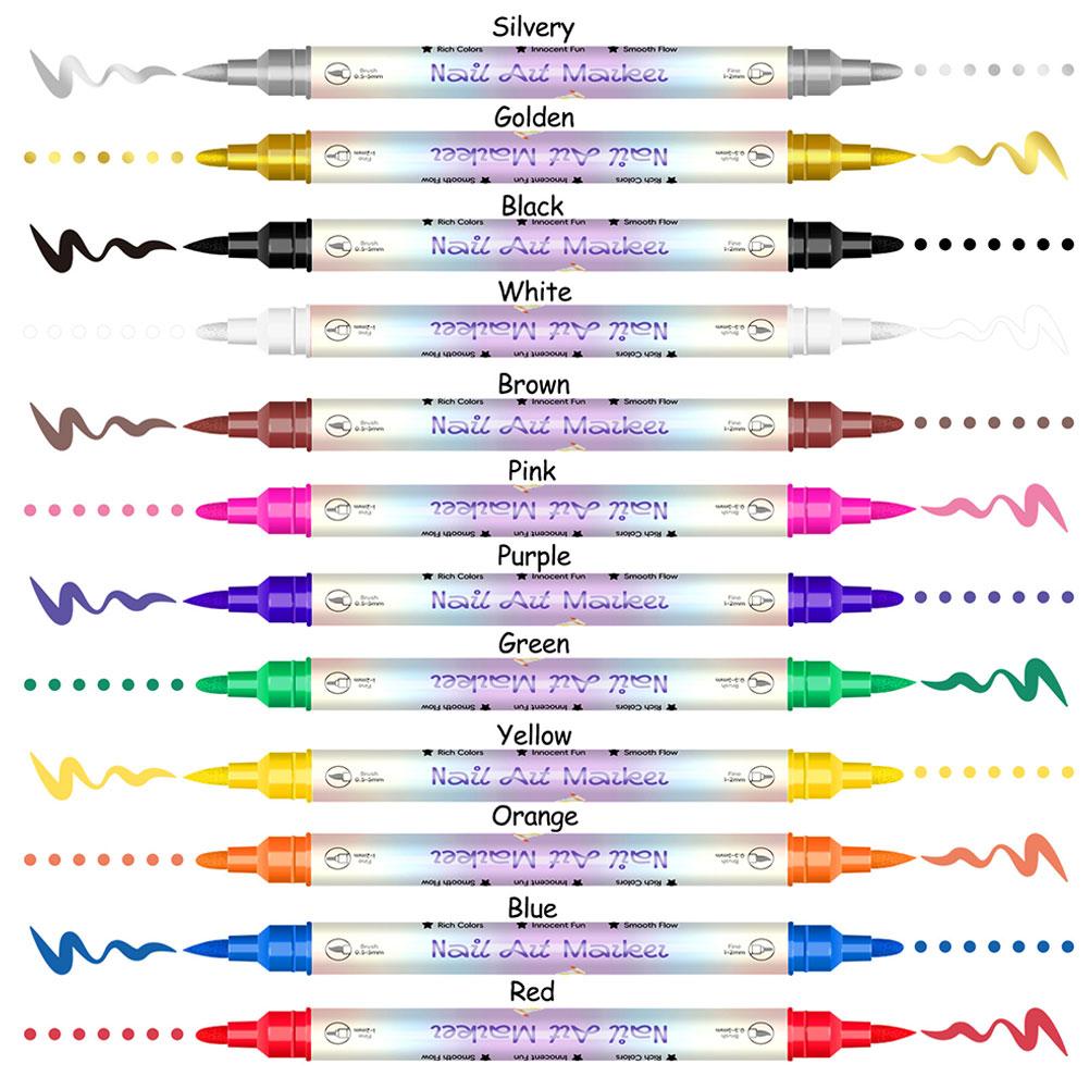 12 Colors Nail Art Marker Pens - Copic Marker Sketch ulasan dan harga